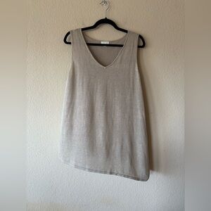 J Jill Pure Jill Asymmetrical Hem Linen Tunic Tank Sleeveless Top‎ Size L